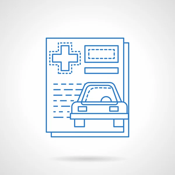 Seguro de coche médico línea plana vector icono — Vector de stock