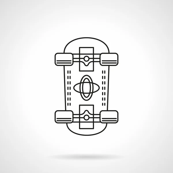 Skateboard ligne plate icône vectorielle — Image vectorielle