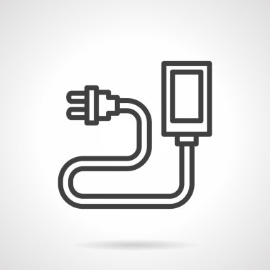 Kablolu cihazlar siyah çizgi vektör simgesi