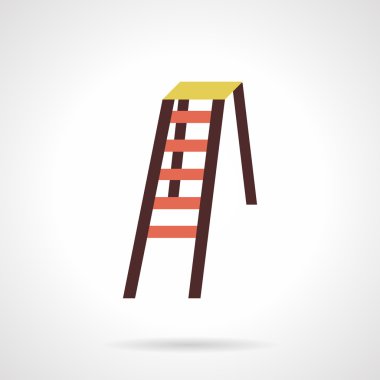 Katlanır renkli stepladder düz tasarım vektör simgesi