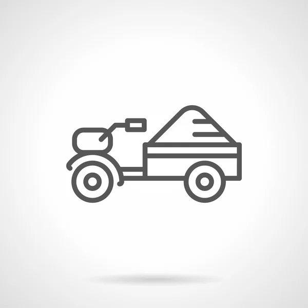 Zaad tractor zwarte lijn vector pictogram — Stockvector