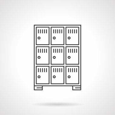 Hücreler bagaj ofisi düz çizgi vektör simgesi