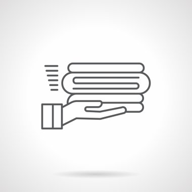 Temiz havlu servisi düz çizgi vektör simgesi