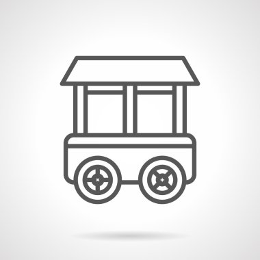 Bakkal tezgahı siyah çizgi vektör simgesi