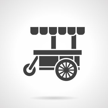 Siyah gıda sepeti glif stil vektör simgesi