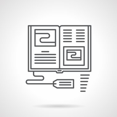 Kitap düz çizgi vektör simgesi satış