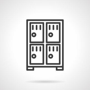 Dört dolap siyah çizgi vektör simgesi