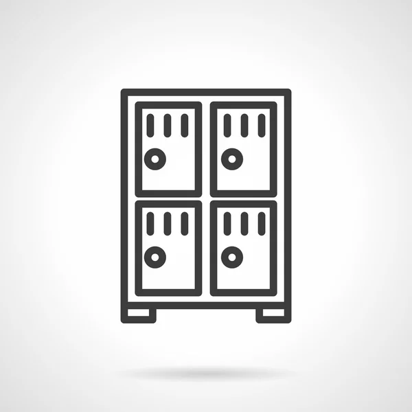 Four lockers black line vector icon — Stock Vector