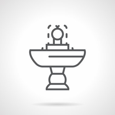 Küçük çeşme siyah çizgi vektör simgesi