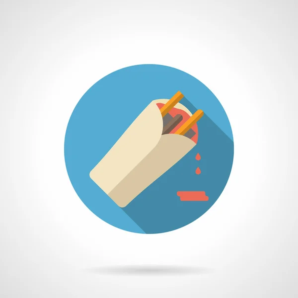Burrito flat color design vector icon — Stockový vektor