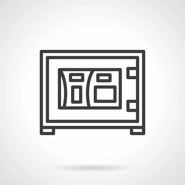 Caixa segura eletrônica ícone vetor de linha preta —  Vetores de Stock