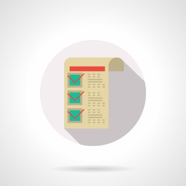 Tıbbi reçete düz renk tasarım vektör simgesi