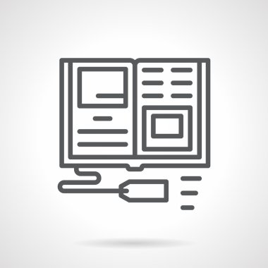 Satılık siyah çizgi vektör simgesi için ders kitapları