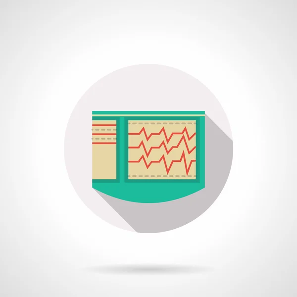 Cardiac diagnostics flat color design vector icon — Stock Vector