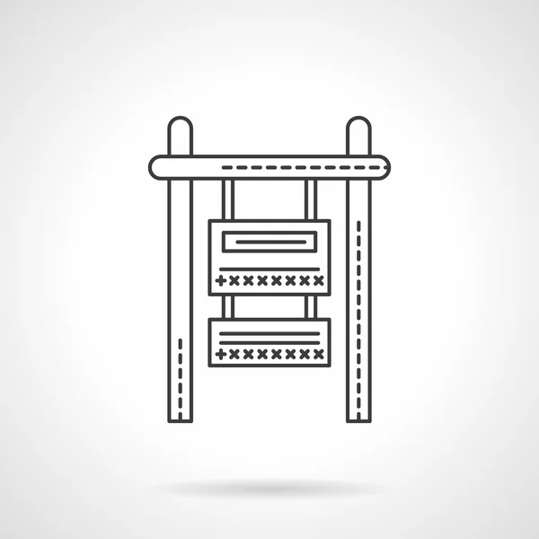 Wooden signboard flat line vector icon — Stockvector