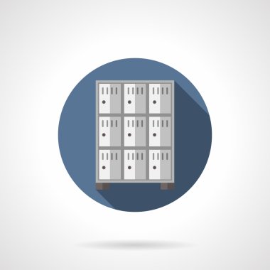 Supermarket lockers round flat color vector icon