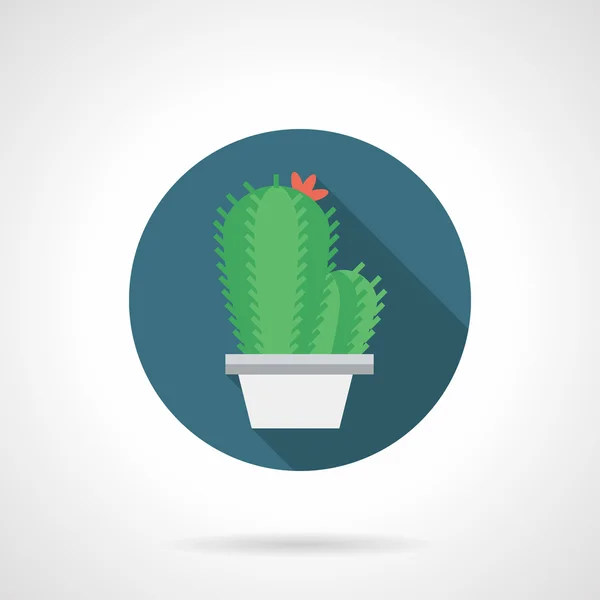 Cactus con flor redonda icono vector de color plano — Vector de stock