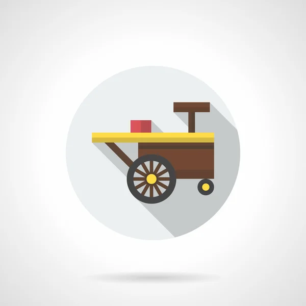 Summer Trade Cart ronde platte kleur vector pictogram — Stockvector