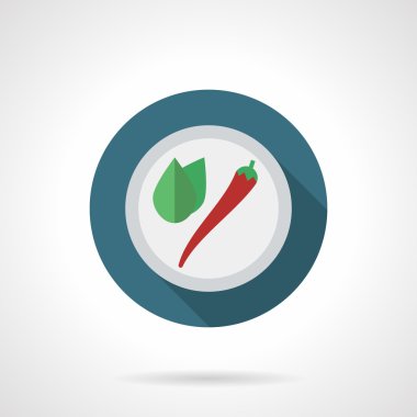 Baharatlı malzemeler düz renk yuvarlak vektör simgesi