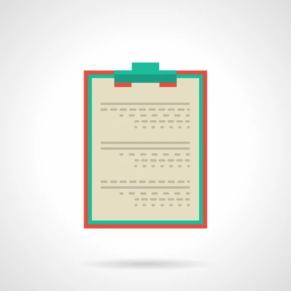 Doctor clipboard flat color vector icon — Stockový vektor