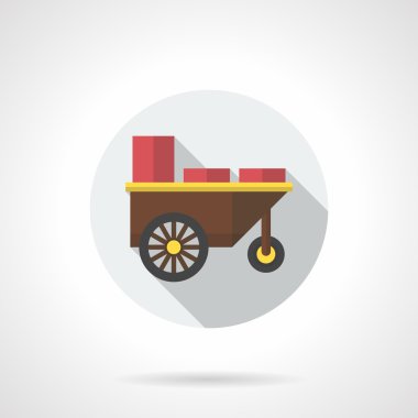 Snack arabası düz renk yuvarlak vektör simgesi