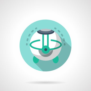 Ev hava sıcağa düz renk yuvarlak vektör simgesi