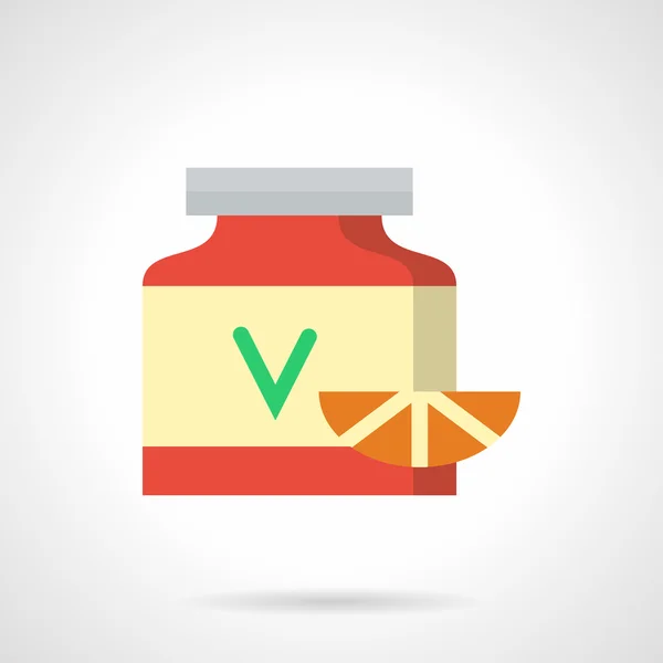 Vitamins complex flat color vector icon — Stock Vector