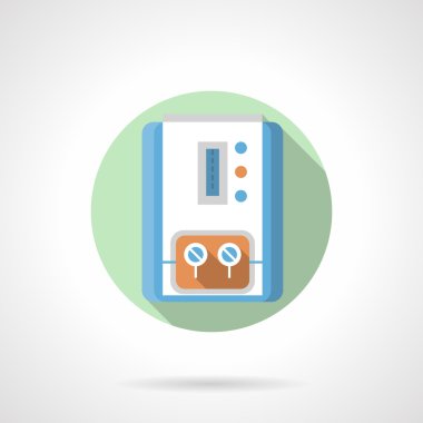 Gaz su ısıtıcı düz renk yuvarlak vektör simgesi