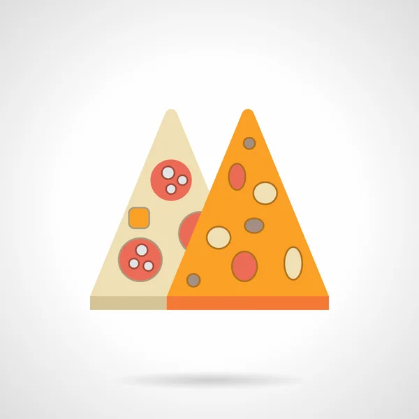 Pizza menu platte kleur vector pictogram — Stockvector