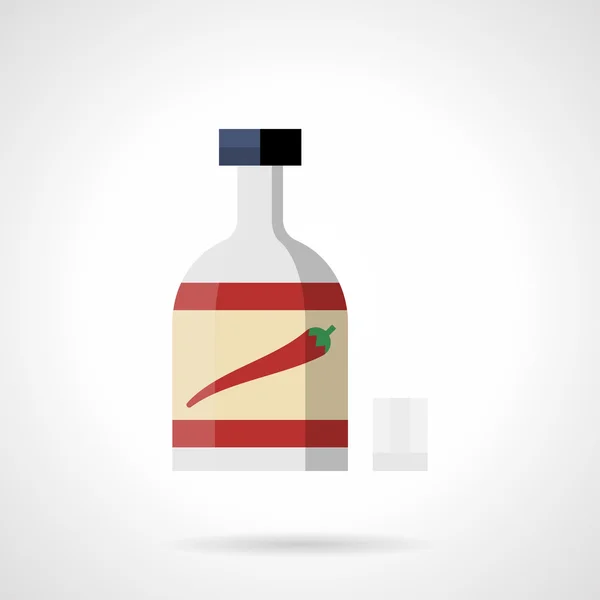 Chili en una botella icono de vector de color plano — Archivo Imágenes Vectoriales