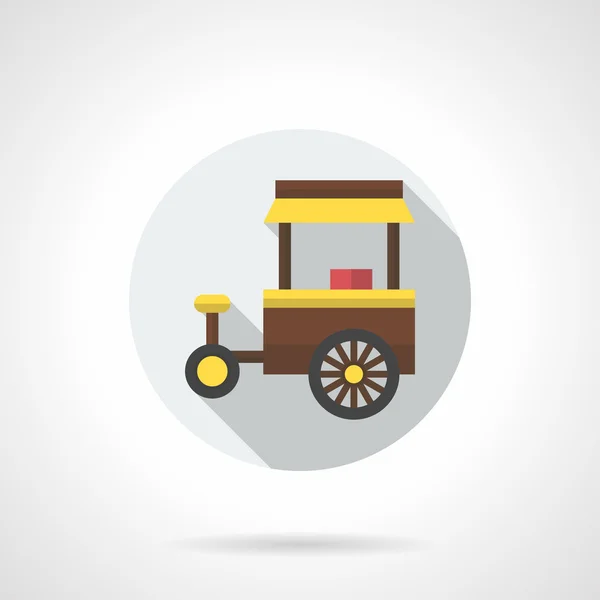 Fast food op wielen egale kleur ronde vector pictogram — Stockvector