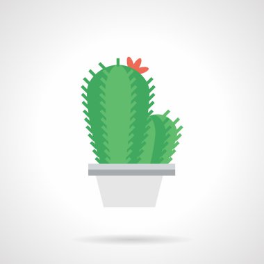 Prickly flower flat color vector icon