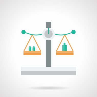 Weighing equipment flat color vector icon