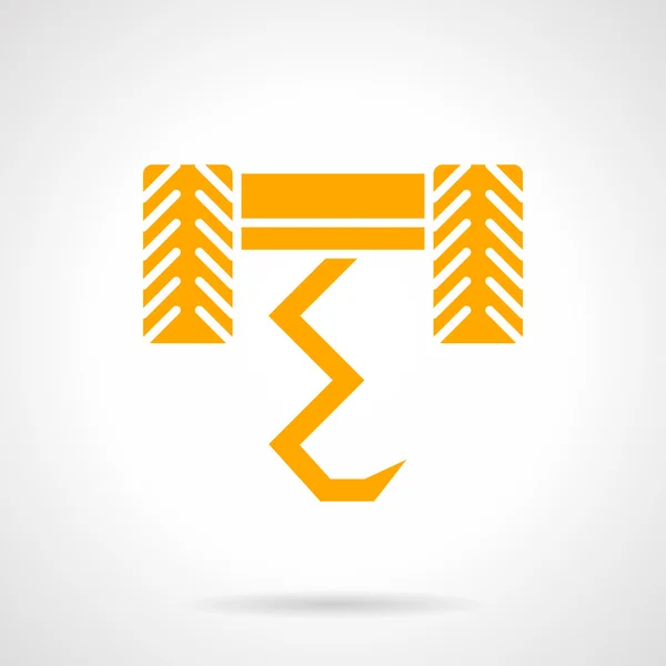 Plow geel glyph-stijl vector pictogram — Stockvector