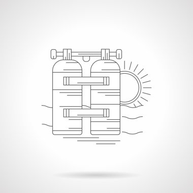 Aqualung çizgi vektör çizim ayrıntılı