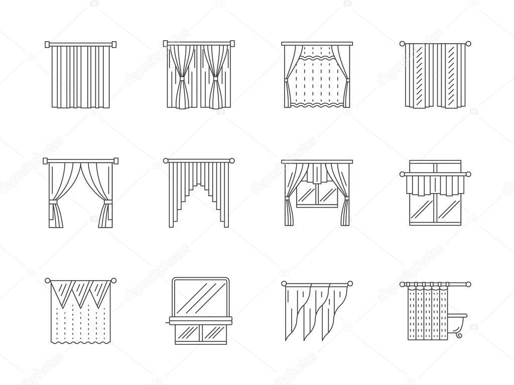 Gardiner linje platt vektor ikoner set — stock vektor ...