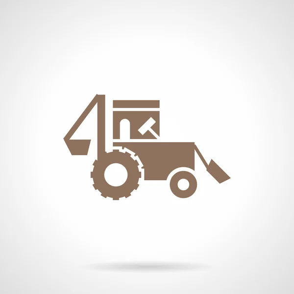 Agricultura tractor stil glif pictograma vector — Vector de stoc