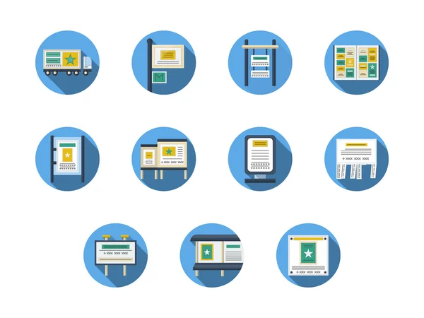 屋外広告サイト ラウンド フラット ベクトルのアイコン — ストックベクタ