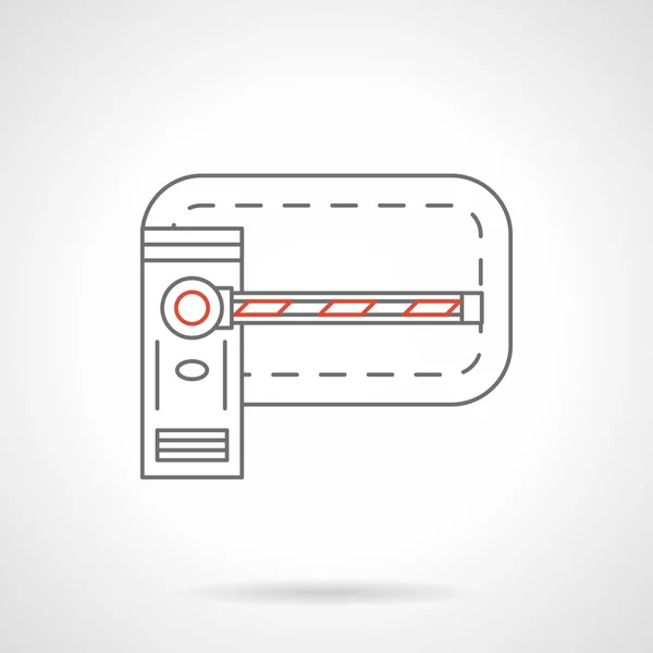 Road Barrier platte lijn vector pictogram — Stockvector