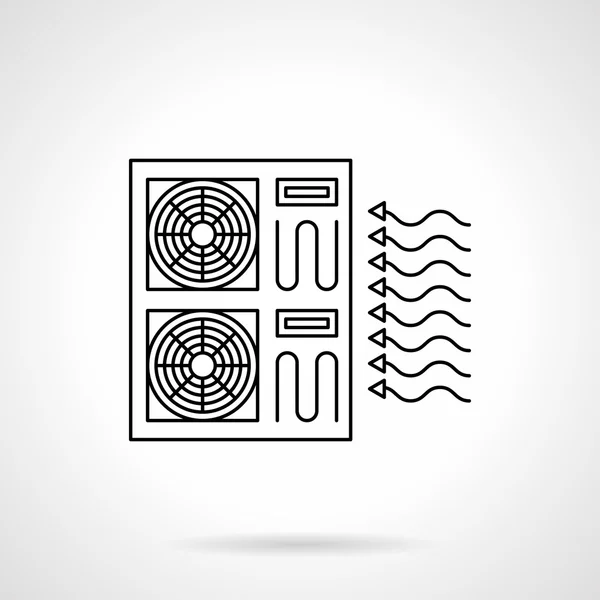 Industrial air conditioning flat line vector icon — Stock Vector
