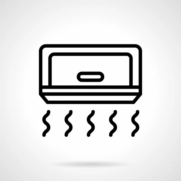 Ceiling air conditioner black line vector icon — Stock Vector