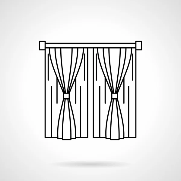 Rideaux de fenêtre ligne plate icône vectorielle — Image vectorielle