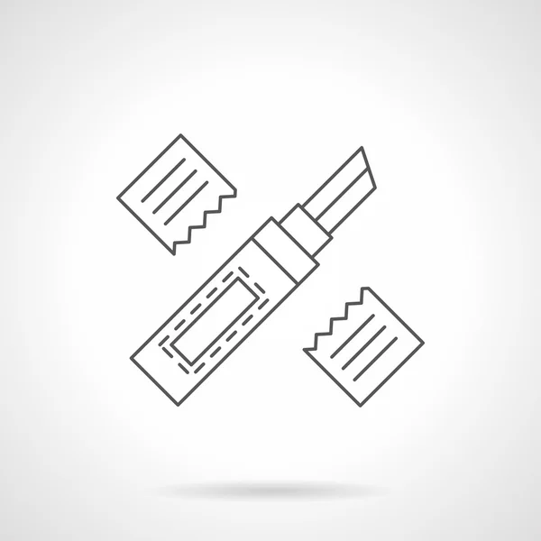 Stationery knife flat line vector icon — Stock Vector