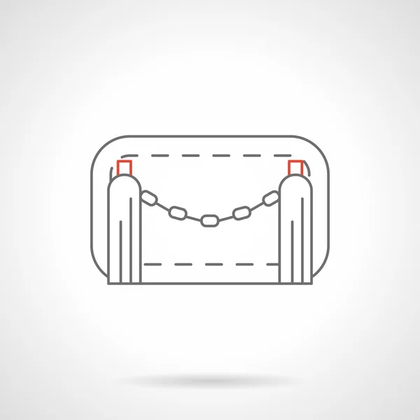 Chain barrier flat line vector icon — Stock Vector