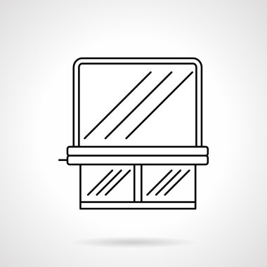 Silindir perde düz çizgi vektör simgesi