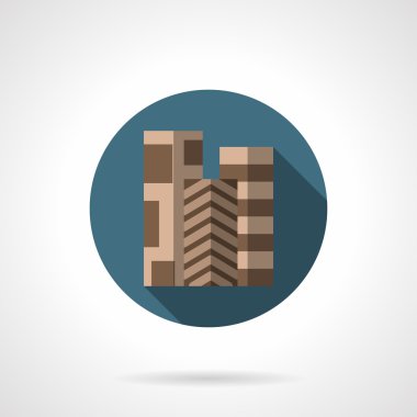 Linolyum dükkanı yuvarlak düz vektör simgesi