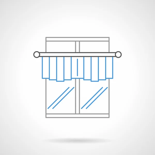 Kitchen curtains flat line vector icon — Stock Vector