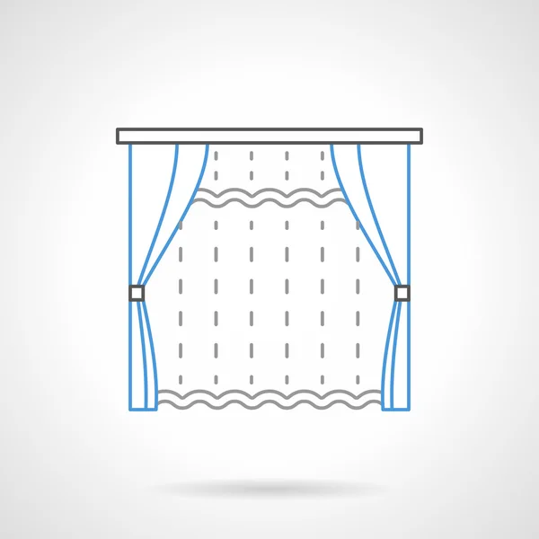 Persianas textiles línea plana vector icono — Vector de stock