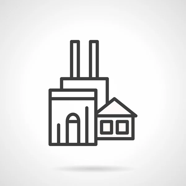 Woodworking factory black line vector icon — Stock Vector