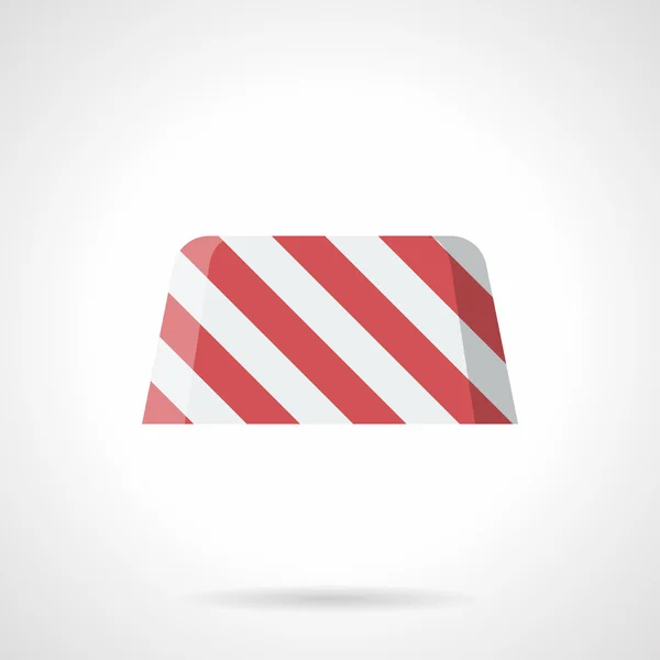 Striped road block flat color vector icon — Stock Vector